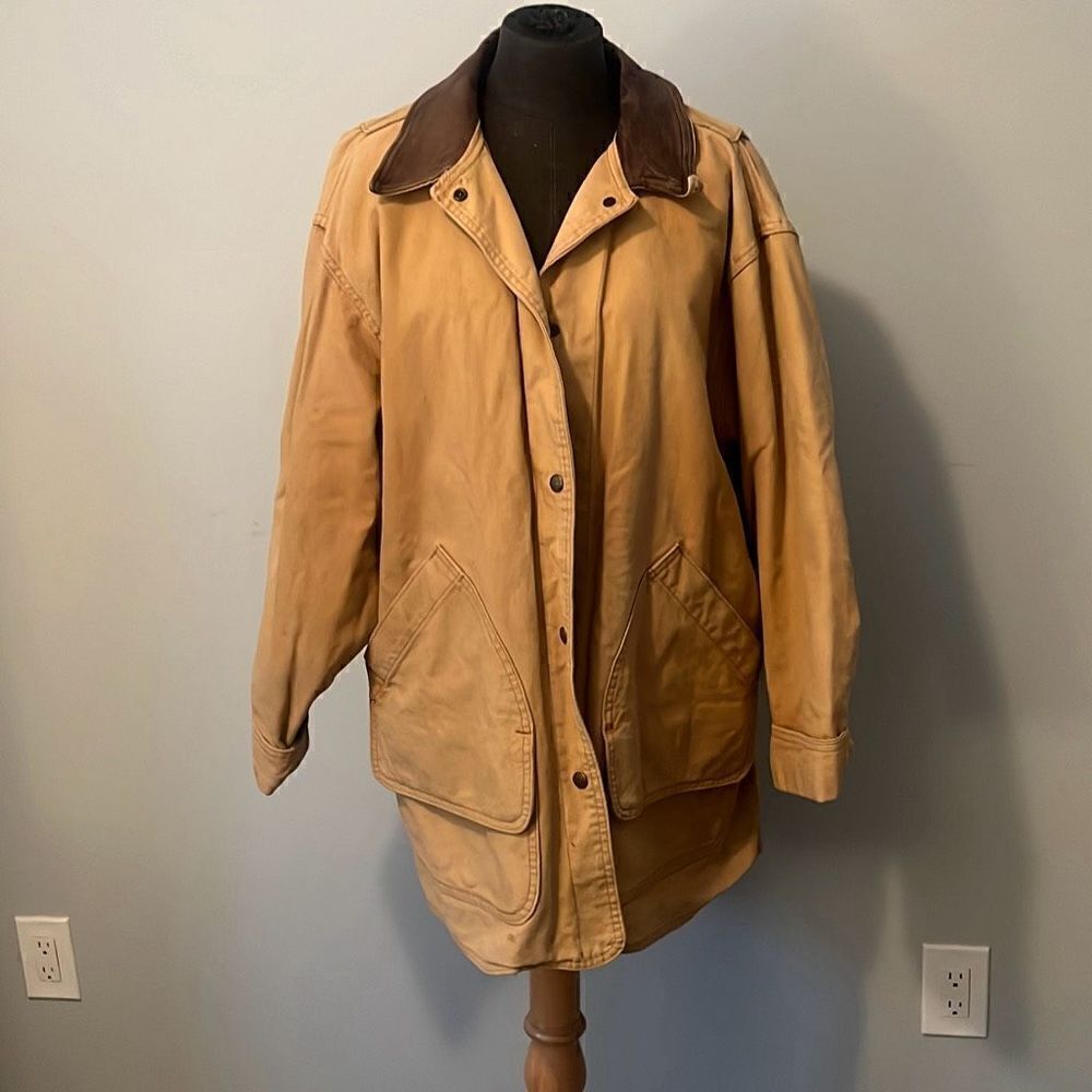 Woolrich Men's Tan Wool Blend Aztec Navajo Blanket Lined Jacket Size XL